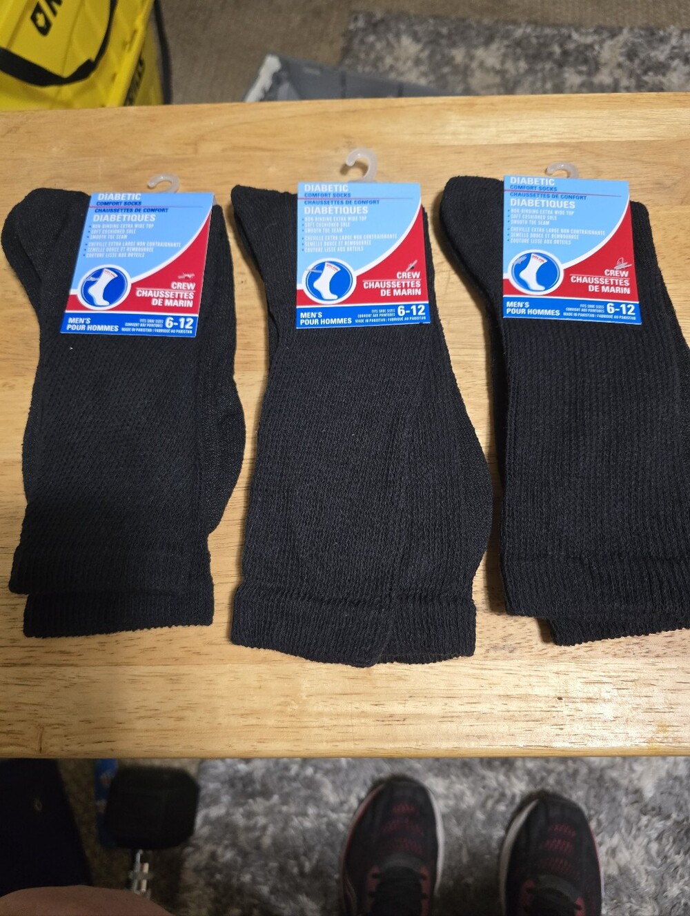 Diabetic Crew Comfort Socks (3 Pairs) Black